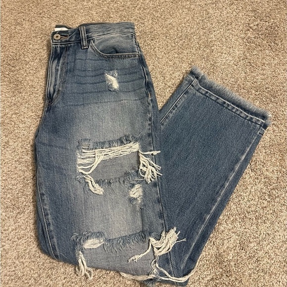 Kancan Distressed Mom Jeans - Picture 2 of 12